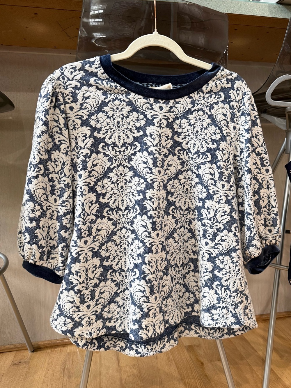 Umgee Brand Textured Blue and White Women’s Shirt